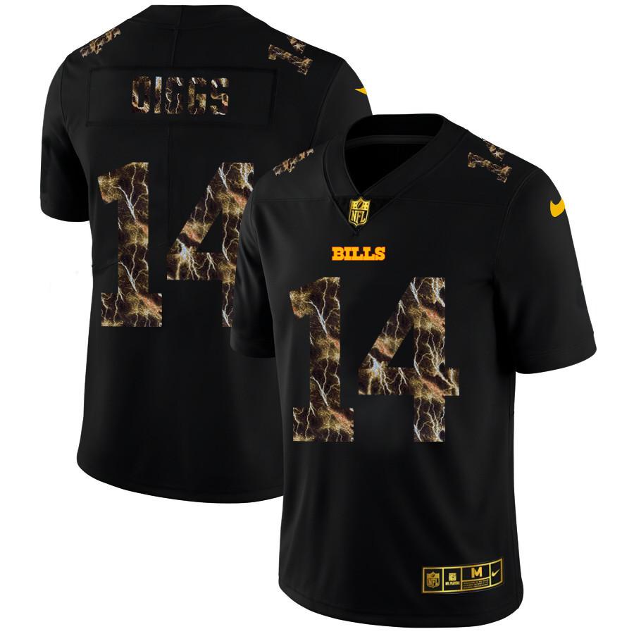 Buffalo Bills #14 Stefon Diggs Men's Black Nike Flocked Lightning Vapor Limited NFL Jersey Buffalo Bills #14 Stefon Diggs Men's Black Nike Flocked Lightning Vapor Limited NFL Jersey
