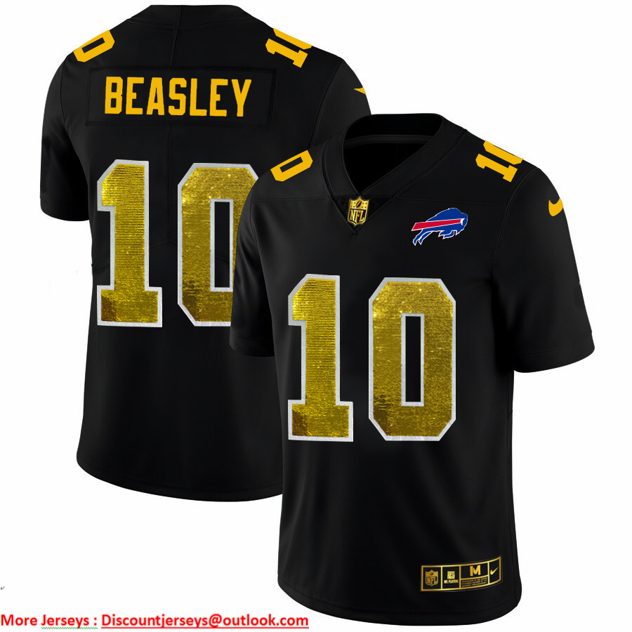 Buffalo Bills #10 Cole Beasley Men's Black Nike Golden Sequin Vapor Limited NFL Jersey Buffalo Bills #10 Cole Beasley Men's Black Nike Golden Sequin Vapor Limited NFL Jersey