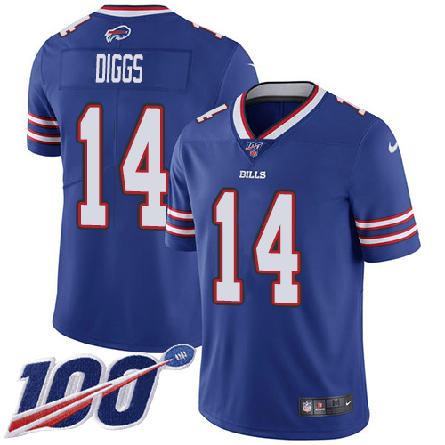 Nike Bills #14 Stefon Diggs Royal Blue Team Color Men's Stitched NFL 100th Season Vapor Untouchable Limited Jersey Nike Bills #14 Stefon Diggs Royal Blue Team Color Men's Stitched NFL 100th Season Vapor Untouchable Limited Jersey