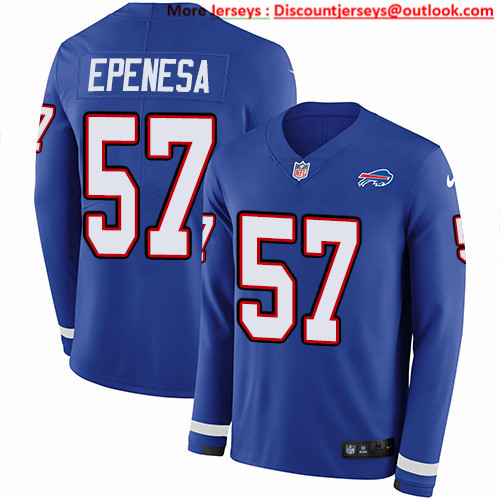 Nike Bills #57 A.J. Epenesas Royal Blue Team Color Men's Stitched NFL Limited Therma Long Sleeve Jersey Nike Bills #57 A.J. Epenesas Royal Blue Team Color Men's Stitched NFL Limited Therma Long Sleeve Jersey