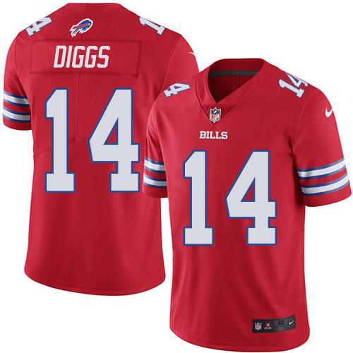 Nike Bills #14 Stefon Diggs Red Men's Stitched NFL Limited Rush Jersey Nike Bills #14 Stefon Diggs Red Men's Stitched NFL Limited Rush Jersey