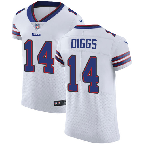 Nike Bills #14 Stefon Diggs White Men's Stitched NFL New Elite Jersey Nike Bills #14 Stefon Diggs White Men's Stitched NFL New Elite Jersey