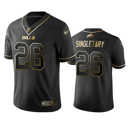 Bills #26 Devin Singletary Black Men's Stitched Football Limited Golden Edition Jersey Bills #26 Devin Singletary Black Men's Stitched Football Limited Golden Edition Jersey