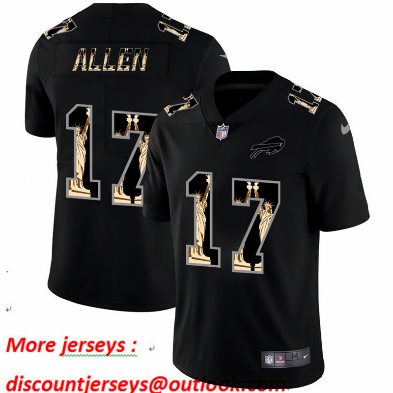 Nike Bills 17 Josh Allen Black Statue Of Liberty Limited Jersey