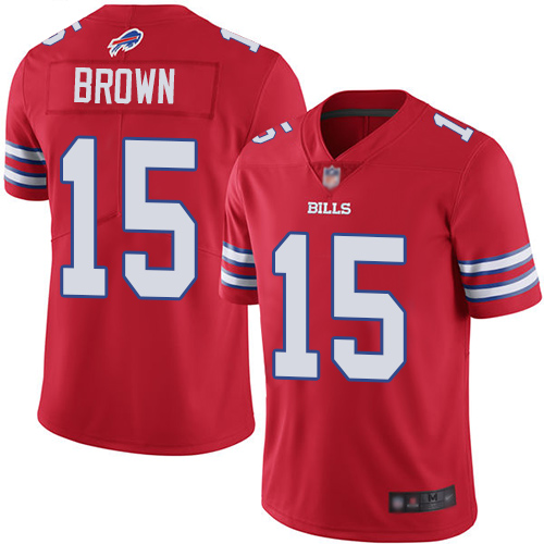 Bills #15 John Brown Red Men's Stitched Football Limited Rush Jersey Bills #15 John Brown Red Men's Stitched Football Limited Rush Jersey