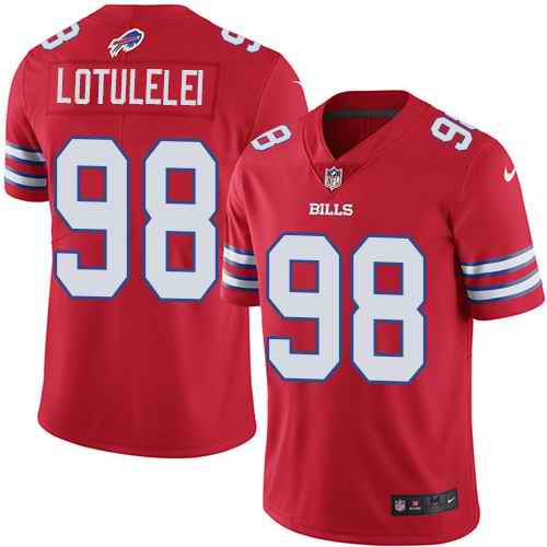 Nike Bills 98 Star Lotulelei Red Color Rush Limited Jersey Nike Bills 98 Star Lotulelei Red Color Rush Limited Jersey