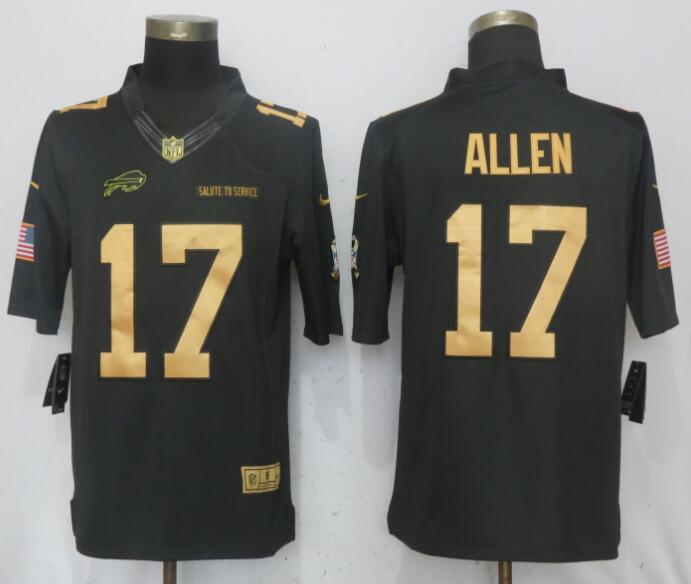 Nike Bills #17 Josh Allen Anthracite Gold Salute To Service Limited Jersey Nike Bills #17 Josh Allen Anthracite Gold Salute To Service Limited Jersey
