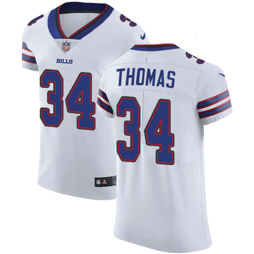 Nike Bills #34 Thurman Thomas White Men's Stitched NFL Vapor Untouchable Elite Jersey Nike Bills #34 Thurman Thomas White Men's Stitched NFL Vapor Untouchable Elite Jersey