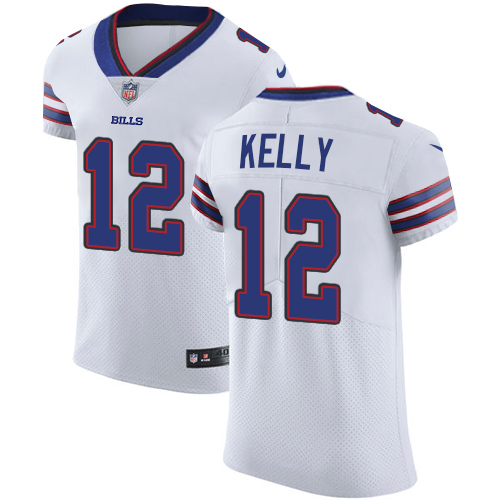 Nike Bills #12 Jim Kelly White Men's Stitched NFL Vapor Untouchable Elite Jersey Nike Bills #12 Jim Kelly White Men's Stitched NFL Vapor Untouchable Elite Jersey