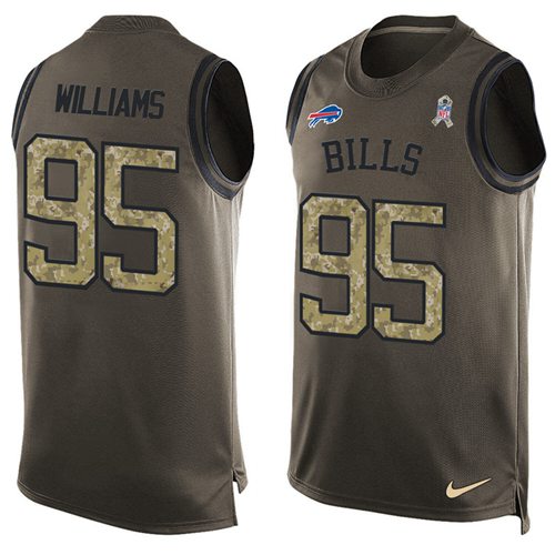 Nike Bills #95 Kyle Williams Green Men's Stitched NFL Limited Salute To Service Tank Top Jersey Nike Bills #95 Kyle Williams Green Men's Stitched NFL Limited Salute To Service Tank Top Jersey
