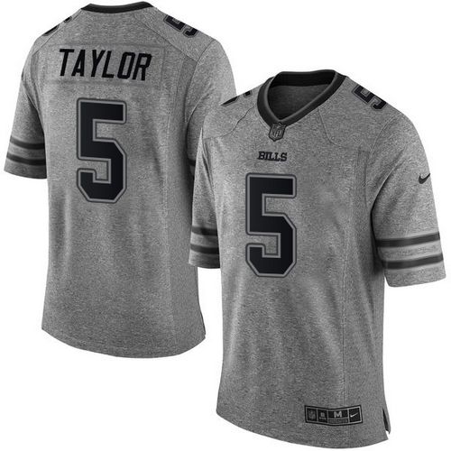 Nike Bills #5 Tyrod Taylor Gray Men's Stitched NFL Limited Gridiron Gray Jersey Nike Bills #5 Tyrod Taylor Gray Men's Stitched NFL Limited Gridiron Gray Jersey