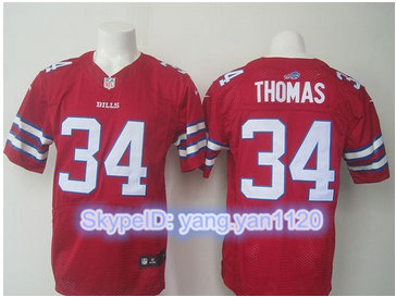 Nike Buffalo Bills #34 Thurman Thomas Red Men's Stitched NFL Elite Rush Jersey