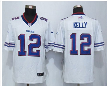 Nike Buffalo Bills #12 Jim Kelly White Men's Stitched NFL Limited Jersey