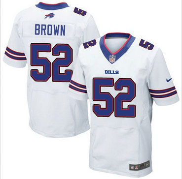 Nike Buffalo Bills #52 Preston Brown White Men's Stitched NFL New Elite Jersey Nike Buffalo Bills #52 Preston Brown White Men's Stitched NFL New Elite Jersey