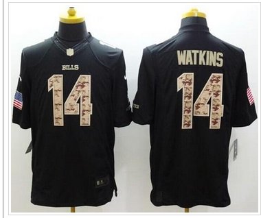NEW Buffalo Bills #14 Sammy Watkins Black NFL Limited Salute to Service jersey