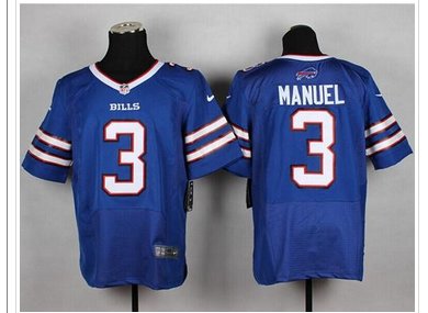 NEW Buffalo Bills #3 EJ Manuel Royal Blue Team Color NFL New Elite Jersey Jersey