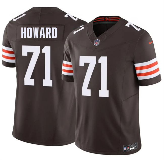 Men's Cleveland Browns #71 Tytus Howard Brown F.U.S.E. Vapor Limited Stitched Football Jersey Men's Cleveland Browns #71 Tytus Howard Brown F.U.S.E. Vapor Limited Stitched Football Jersey