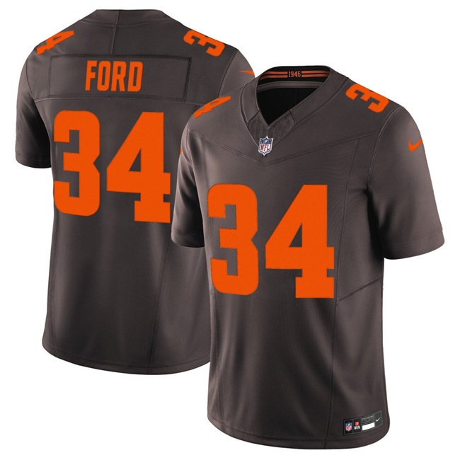 Men's Cleveland Browns #34 Jerome Ford Brown 2025 F.U.S.E. Alpha Dawg Limited Stitched Football Jersey Men's Cleveland Browns #34 Jerome Ford Brown 2025 F.U.S.E. Alpha Dawg Limited Stitched Football Jersey