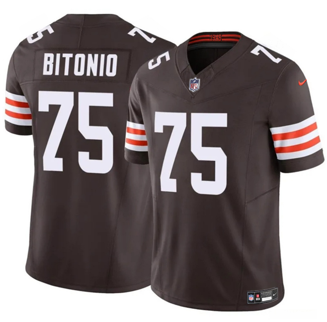 Men's Cleveland Browns #75 Joel Bitonio Brown F.U.S.E. Vapor Limited Stitched Football Jersey Men's Cleveland Browns #75 Joel Bitonio Brown F.U.S.E. Vapor Limited Stitched Football Jersey
