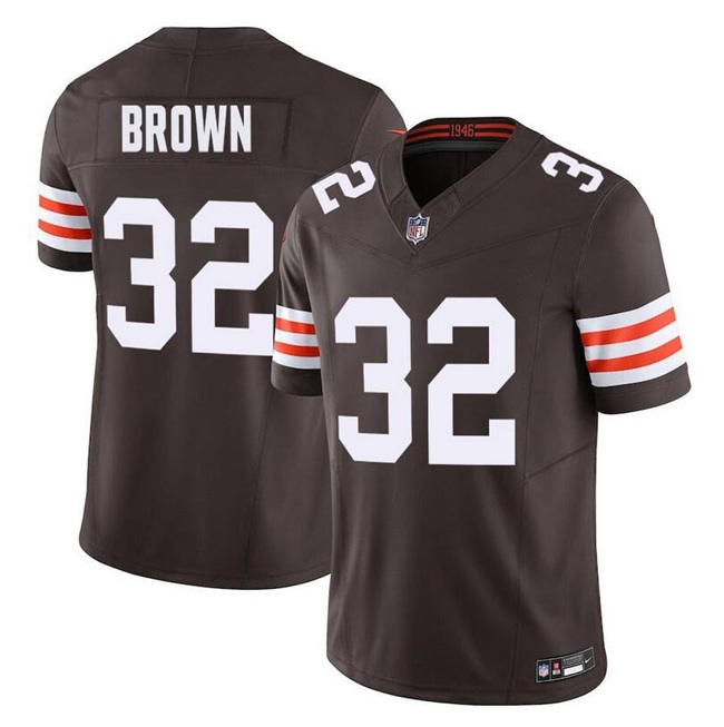 Men's Cleveland Browns #32 Jim Brown Brown F.U.S.E. Vapor Limited Stitched Football Jersey Men's Cleveland Browns #32 Jim Brown Brown F.U.S.E. Vapor Limited Stitched Football Jersey