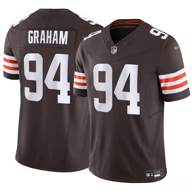 Men's Cleveland Browns #94 Mason Graham 2025 Draft F.U.S.E. Vapor Limited Stitched Football Jersey Men's Cleveland Browns #94 Mason Graham 2025 Draft F.U.S.E. Vapor Limited Stitched Football Jersey