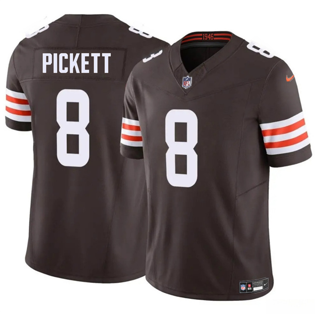 Men's Cleveland Browns #8 Kenny Pickett Brown 2025 F.U.S.E. Vapor Limited Stitched Football Jersey Men's Cleveland Browns #8 Kenny Pickett Brown 2025 F.U.S.E. Vapor Limited Stitched Football Jersey