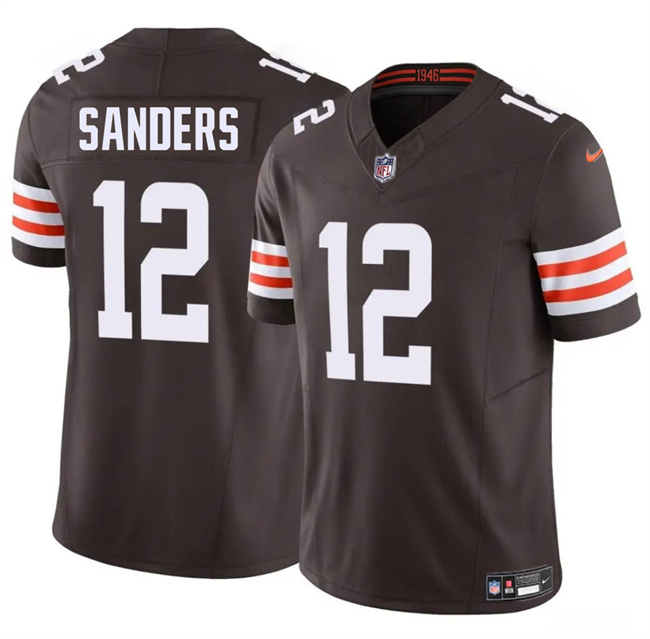 Men's Cleveland Browns #12 Shedeur Sanders Brown 2025 Draft F.U.S.E. Vapor Limited Stitched Football Jersey Men's Cleveland Browns #12 Shedeur Sanders Brown 2025 Draft F.U.S.E. Vapor Limited Stitched Football Jersey