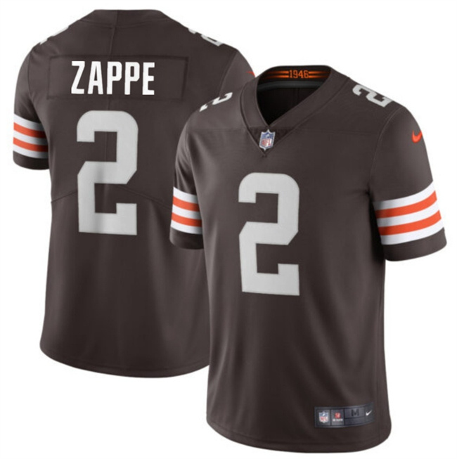Men's Cleveland Browns #2 Bailey Zappe Brown Vapor Limited Stitched Football Jersey Men's Cleveland Browns #2 Bailey Zappe Brown Vapor Limited Stitched Football Jersey