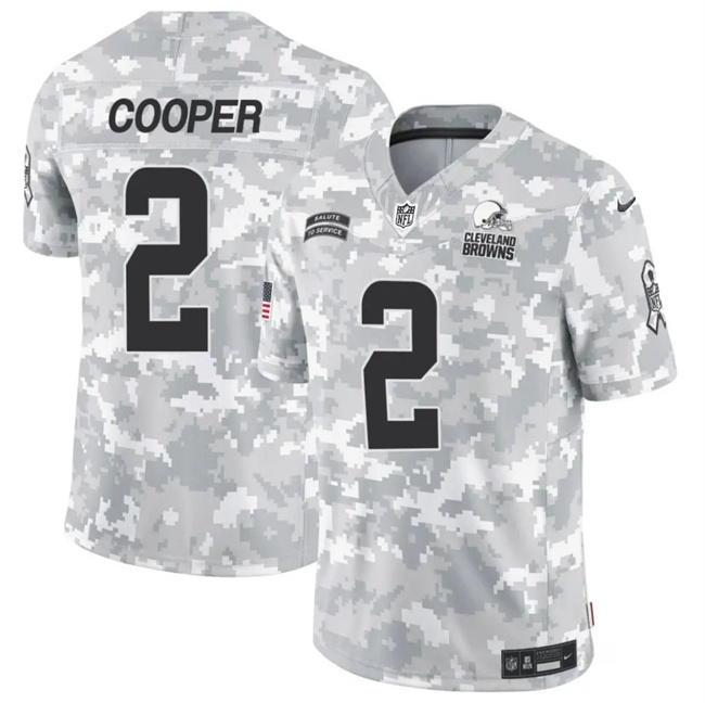 Men's Cleveland Browns #2 Amari Cooper 2024 F.U.S.E Arctic Camo Salute To Service Limited Stitched Football Jersey Men's Cleveland Browns #2 Amari Cooper 2024 F.U.S.E Arctic Camo Salute To Service Limited Stitched Football Jersey