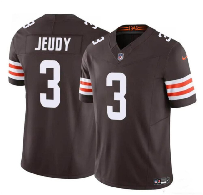 Men's Cleveland Browns #3 Jerry Jeudy Brown 2023 F.U.S.E. Vapor Limited Stitched Football Jersey Men's Cleveland Browns #3 Jerry Jeudy Brown 2023 F.U.S.E. Vapor Limited Stitched Football Jersey