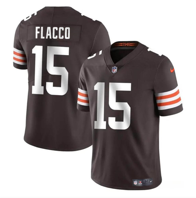 Men's Cleveland Browns #15 Joe Flacco Brown Vapor Untouchable Limited Stitched Jersey Men's Cleveland Browns #15 Joe Flacco Brown Vapor Untouchable Limited Stitched Jersey