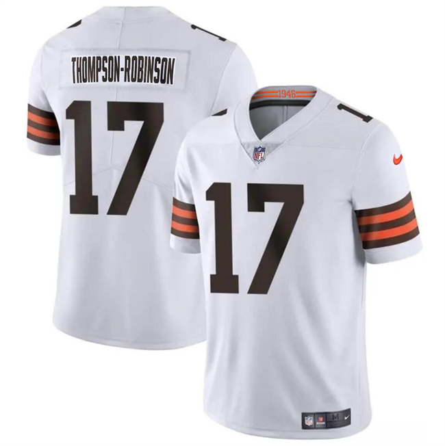 Men's Cleveland Browns #17 Dorian Thompson-Robinson White Vapor Untouchable Limited Stitched Jersey Men's Cleveland Browns #17 Dorian Thompson-Robinson White Vapor Untouchable Limited Stitched Jersey
