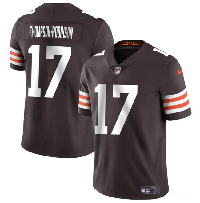 Men's Cleveland Browns #17 Dorian Thompson-Robinson Brown Vapor Untouchable Limited Stitched Jersey Men's Cleveland Browns #17 Dorian Thompson-Robinson Brown Vapor Untouchable Limited Stitched Jersey