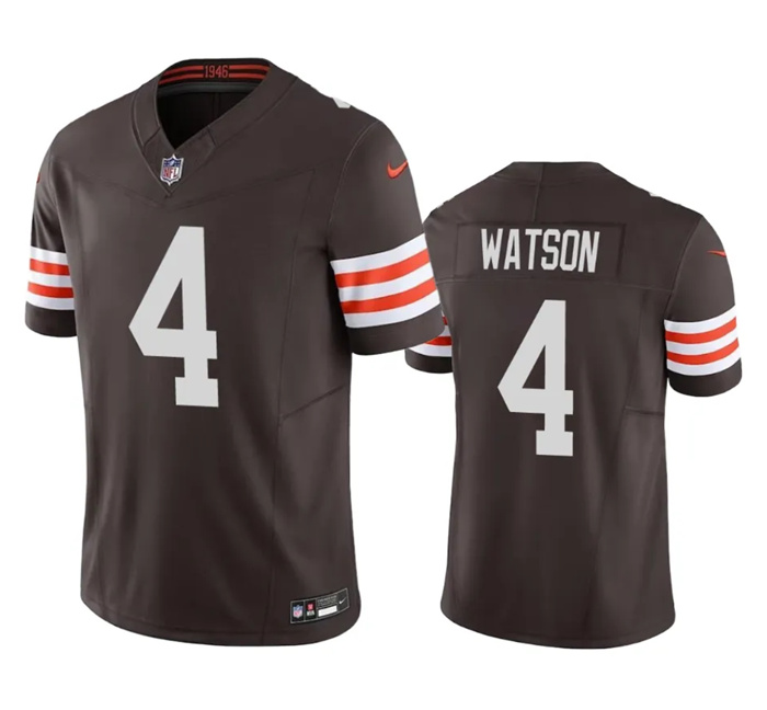Men's Cleveland Browns #4 Deshaun Watson Brown 2023 F.U.S.E. Vapor Untouchable Limited Stitched Jersey Men's Cleveland Browns #4 Deshaun Watson Brown 2023 F.U.S.E. Vapor Untouchable Limited Stitched Jersey