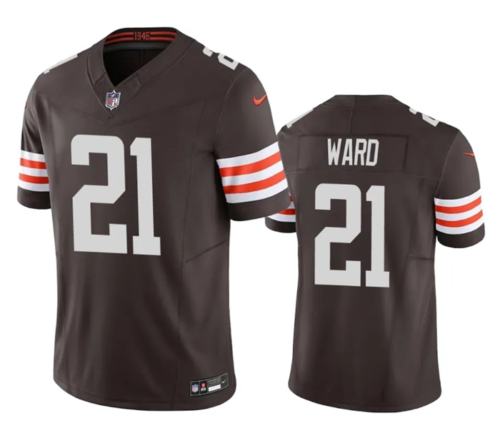 Men's Cleveland Browns #21 Denzel Ward Brown 2023 F.U.S.E. Vapor Untouchable Limited Stitched Jersey Men's Cleveland Browns #21 Denzel Ward Brown 2023 F.U.S.E. Vapor Untouchable Limited Stitched Jersey