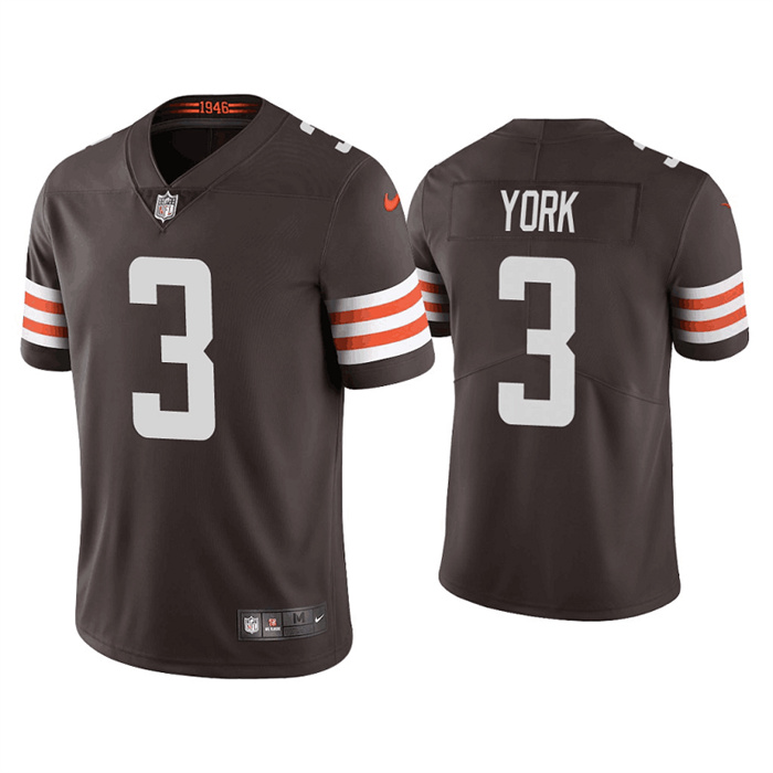 Men's Cleveland Browns #3 Cade York Brown Vapor Untouchable Limited Stitched Jerseys Men's Cleveland Browns #3 Cade York Brown Vapor Untouchable Limited Stitched Jerseys