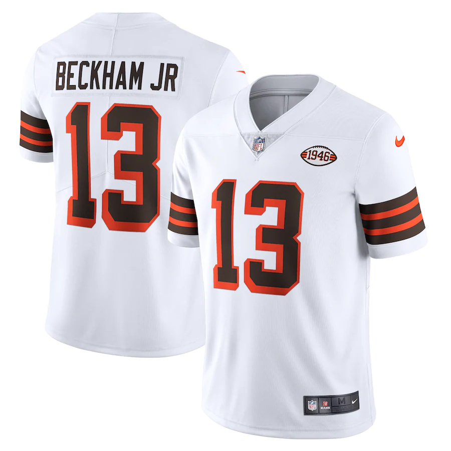 Cleveland Browns #13 Odell Beckham Jr. Nike 1946 Collection Alternate Vapor Limited NFL Jersey - White Cleveland Browns #13 Odell Beckham Jr. Nike 1946 Collection Alternate Vapor Limited NFL Jersey - White