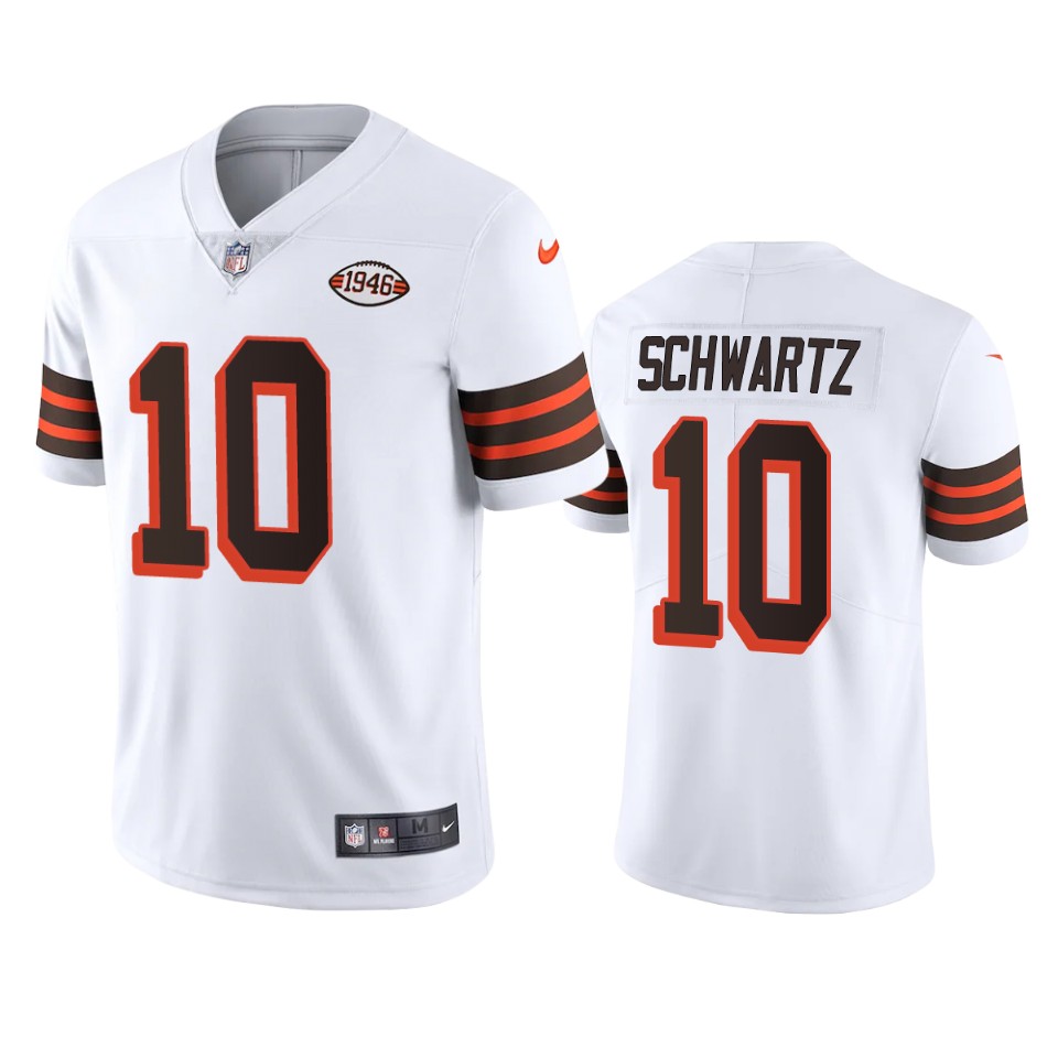 Cleveland Browns #10 Anthony Schwartz Nike 1946 Collection Alternate Vapor Limited NFL Jersey - White Cleveland Browns #10 Anthony Schwartz Nike 1946 Collection Alternate Vapor Limited NFL Jersey - White
