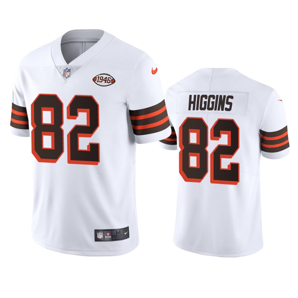 Cleveland Browns #82 Rashard Higgins Nike 1946 Collection Alternate Vapor Limited NFL Jersey - White Cleveland Browns #82 Rashard Higgins Nike 1946 Collection Alternate Vapor Limited NFL Jersey - White