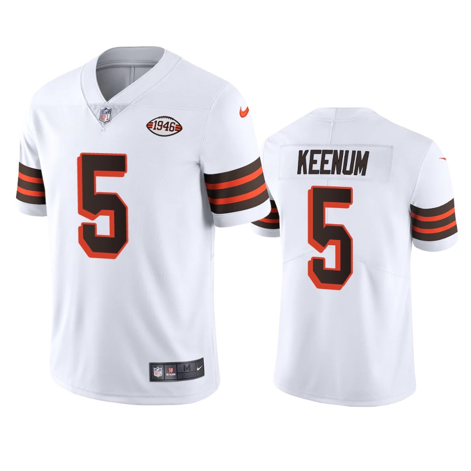 Cleveland Browns #5 Case Keenum Nike 1946 Collection Alternate Vapor Limited NFL Jersey - White Cleveland Browns #5 Case Keenum Nike 1946 Collection Alternate Vapor Limited NFL Jersey - White