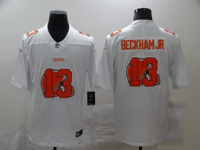Nike Browns 13 Odell Beckham Jr. White Shadow Logo Limited Jersey Nike Browns 13 Odell Beckham Jr. White Shadow Logo Limited Jersey