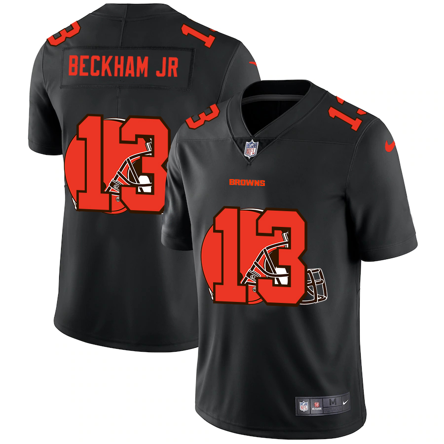 Cleveland Browns #13 Odell Beckham Jr. Men's Nike Team Logo Dual Overlap Limited NFL Jersey Black Cleveland Browns #13 Odell Beckham Jr. Men's Nike Team Logo Dual Overlap Limited NFL Jersey Black