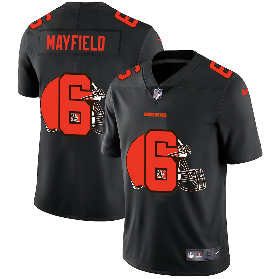 Cleveland Browns #6 Baker Mayfield Men's Nike Team Logo Dual Overlap Limited NFL Jersey Black Cleveland Browns #6 Baker Mayfield Men's Nike Team Logo Dual Overlap Limited NFL Jersey Black