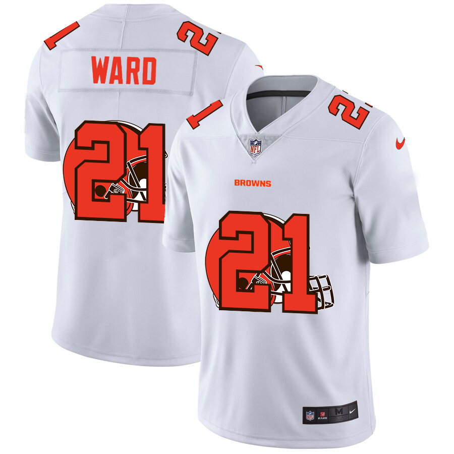 Cleveland Browns #21 Denzel Ward White Men's Nike Team Logo Dual Overlap Limited NFL Jersey Cleveland Browns #21 Denzel Ward White Men's Nike Team Logo Dual Overlap Limited NFL Jersey