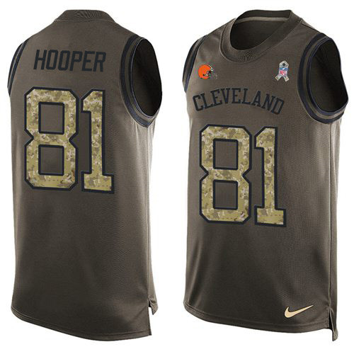 Nike Browns #81 Austin Hooper Green Men's Stitched NFL Limited Salute To Service Tank Top Jersey Nike Browns #81 Austin Hooper Green Men's Stitched NFL Limited Salute To Service Tank Top Jersey