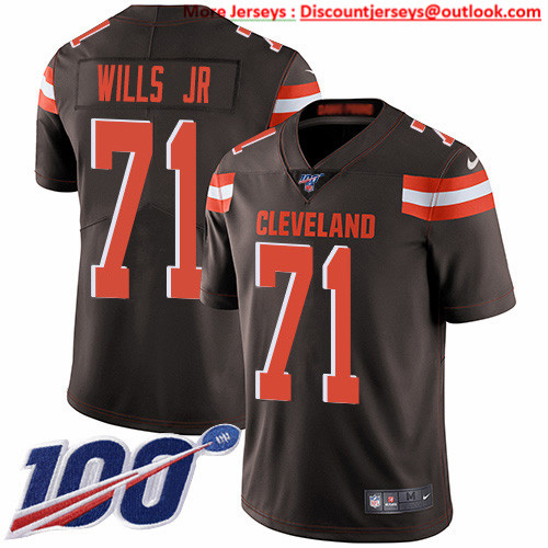 Nike Browns #71 Jedrick Wills JR Brown Team Color Men's Stitched NFL 100th Season Vapor Untouchable Limited Jersey Nike Browns #71 Jedrick Wills JR Brown Team Color Men's Stitched NFL 100th Season Vapor Untouchable Limited Jersey