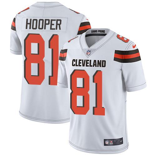Nike Browns #81 Austin Hooper White Men's Stitched NFL Vapor Untouchable Limited Jersey Nike Browns #81 Austin Hooper White Men's Stitched NFL Vapor Untouchable Limited Jersey