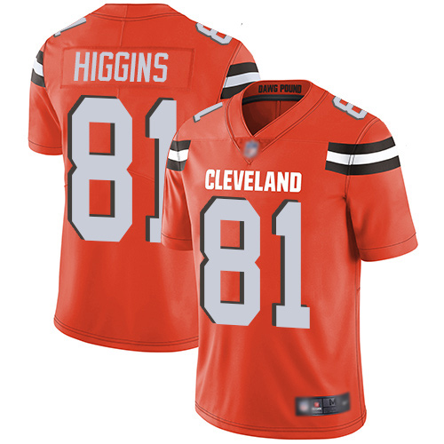 Browns #81 Rashard Higgins Orange Alternate Men's Stitched Football Vapor Untouchable Limited Jersey Browns #81 Rashard Higgins Orange Alternate Men's Stitched Football Vapor Untouchable Limited Jersey