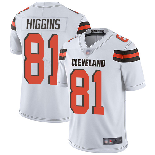 Browns #81 Rashard Higgins White Men's Stitched Football Vapor Untouchable Limited Jersey Browns #81 Rashard Higgins White Men's Stitched Football Vapor Untouchable Limited Jersey