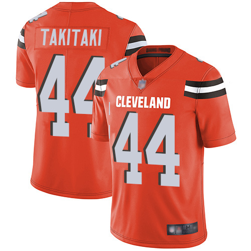 Browns #44 Sione Takitaki Orange Alternate Men's Stitched Football Vapor Untouchable Limited Jersey Browns #44 Sione Takitaki Orange Alternate Men's Stitched Football Vapor Untouchable Limited Jersey
